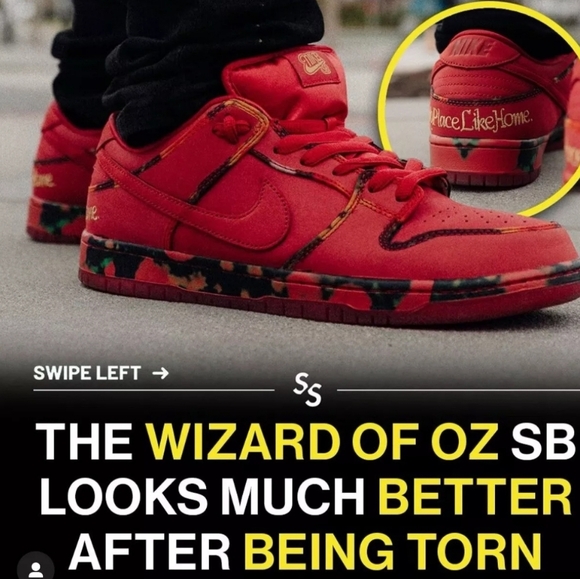 Nike SB Dunk Low x The Wizard of Oz Poppy Field size 11 M, Ebay Authenticated - Picture 15 of 16